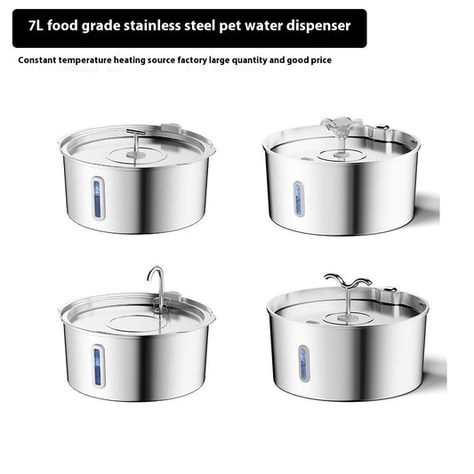 7L Stainless Steel Automatic Heated Pet Water Dispenser Fountain