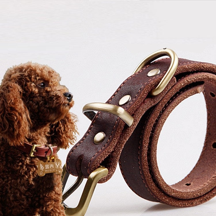 Cowhide Pet Collar for Small and Medium Dogs