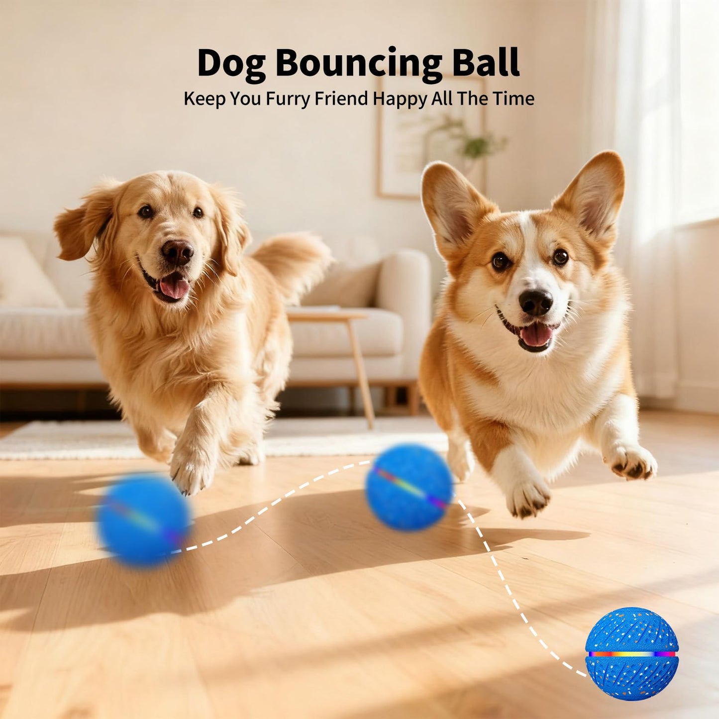 Interactive Smart Bouncing Dog Ball With Colorful Lights
