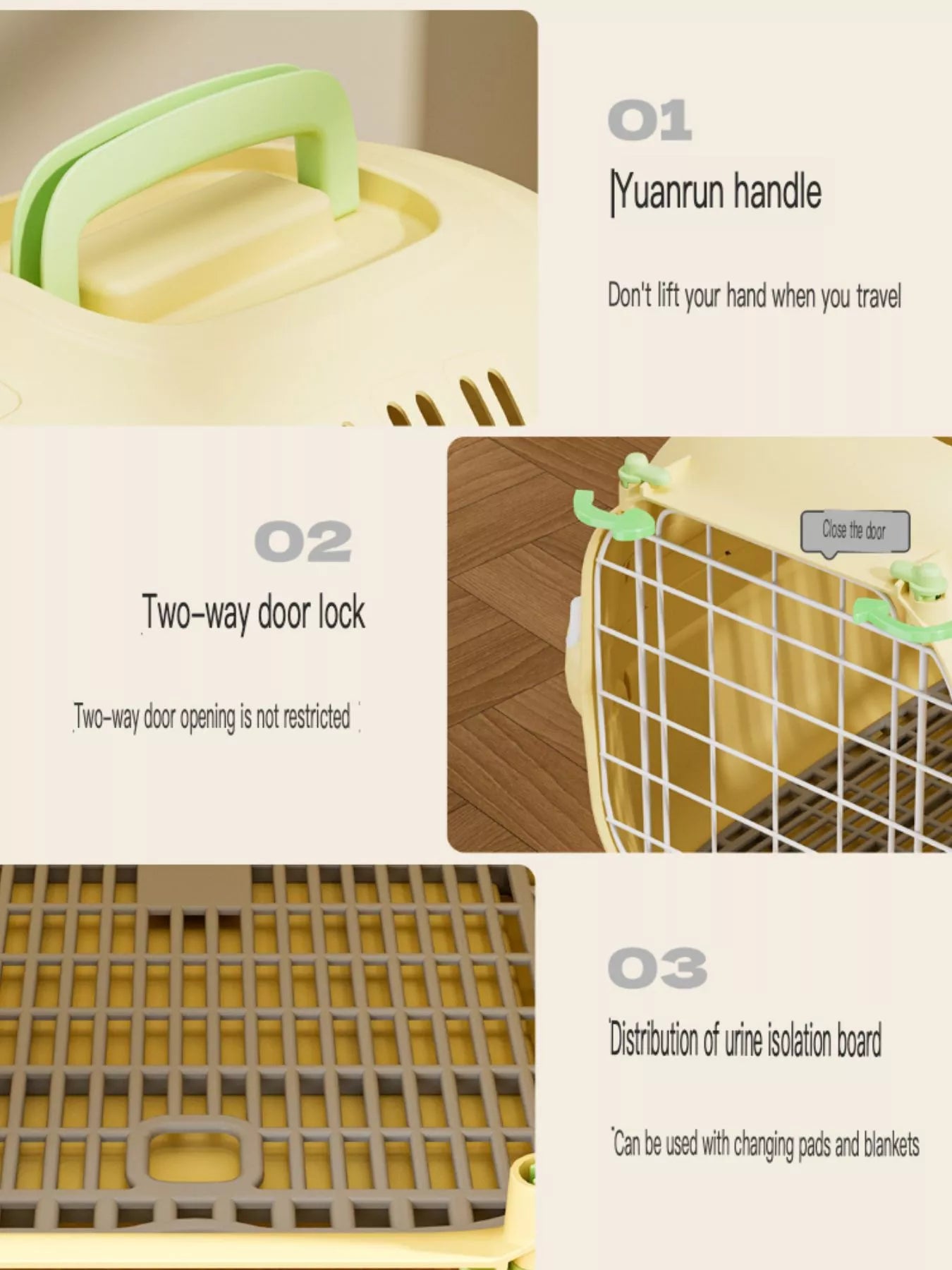 Portable Ventilated Pet Carrier Travel Cage for Cats Dogs