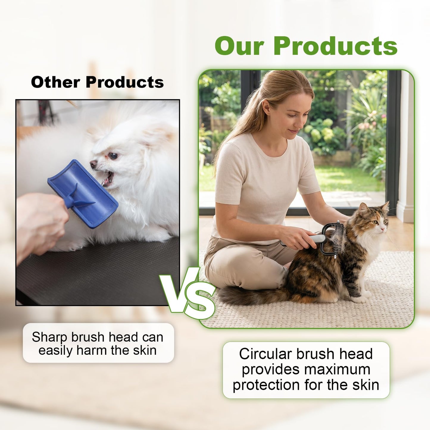 Double-Sided Dematting Comb for Dogs Cats Deshedding Grooming Tool