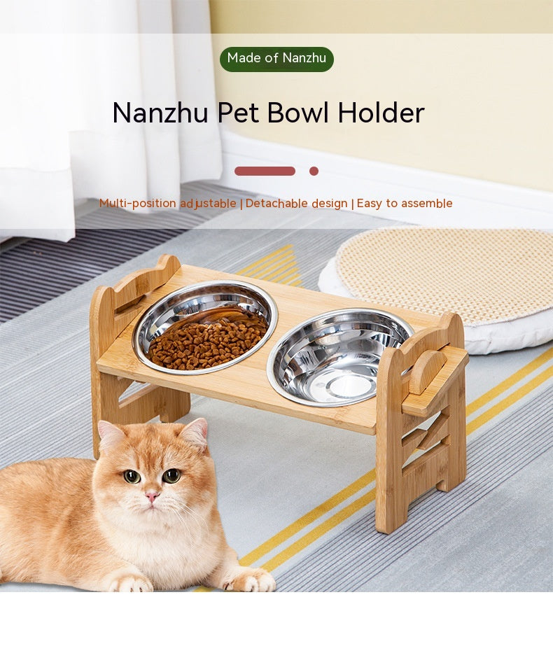 Stainless Steel Double Pet Bowl with Elevated Feeding Stand
