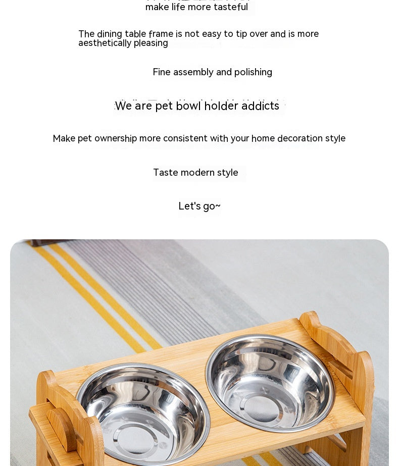 Stainless Steel Double Pet Bowl with Elevated Feeding Stand