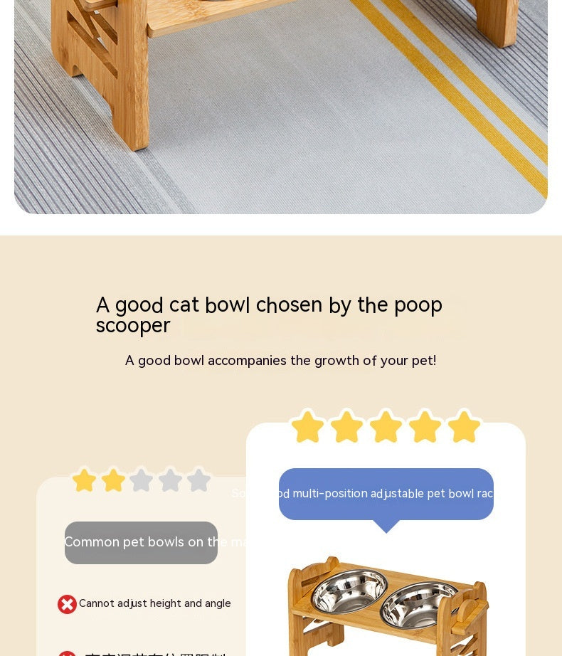 Stainless Steel Double Pet Bowl with Elevated Feeding Stand