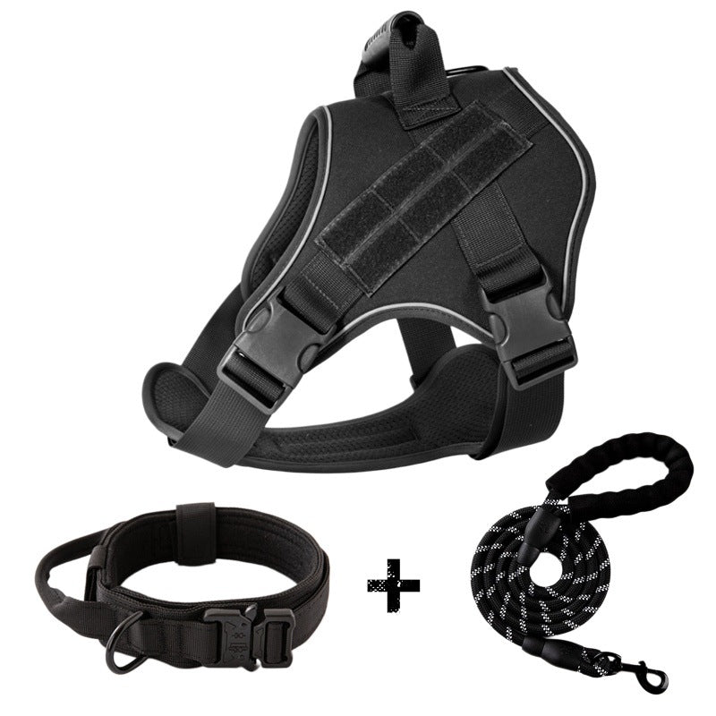 Breathable Tactical Dog Harness with Heavy Duty Leash Rope