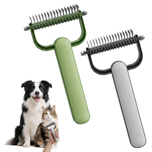 Double-Sided Dematting Comb for Dogs Cats Deshedding Grooming Tool