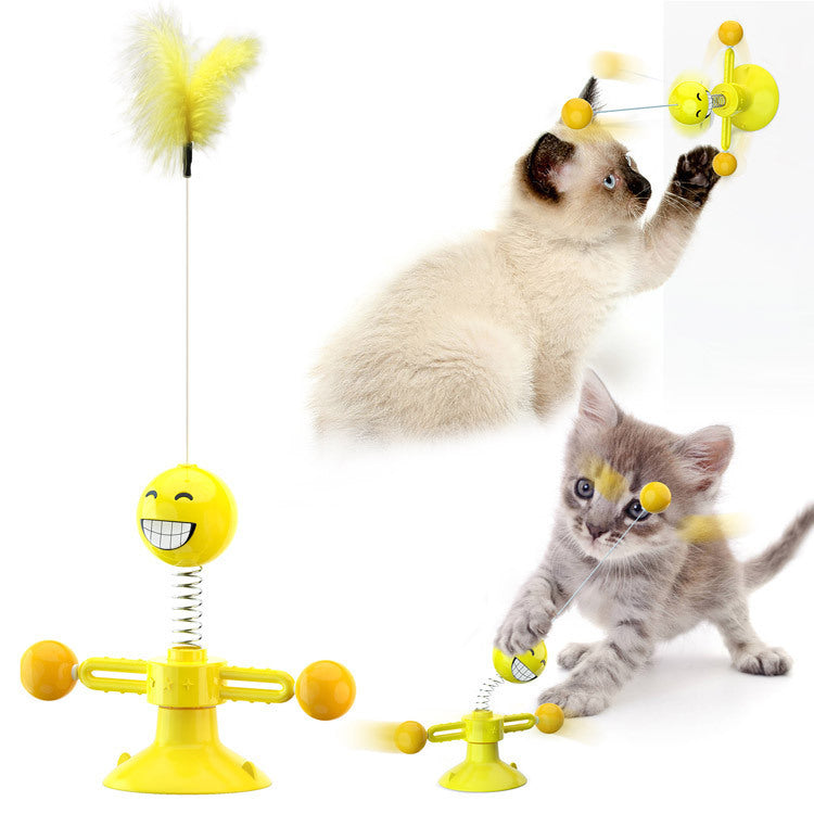 Cat Rotating Windmill Toy – Suction Cup Scratch & Teeth Grinding Toy | 19 Styles