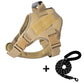 Breathable Tactical Dog Harness with Heavy Duty Leash Rope