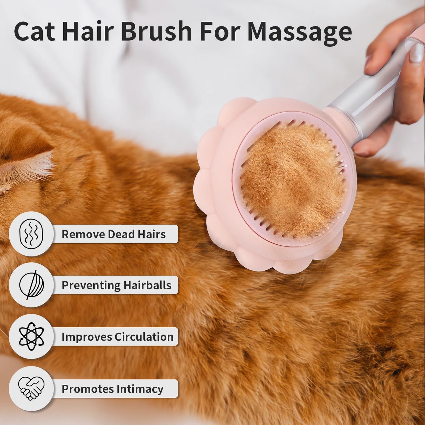 Self-Cleaning Spray Slicker Pet Grooming Brush With Release Button