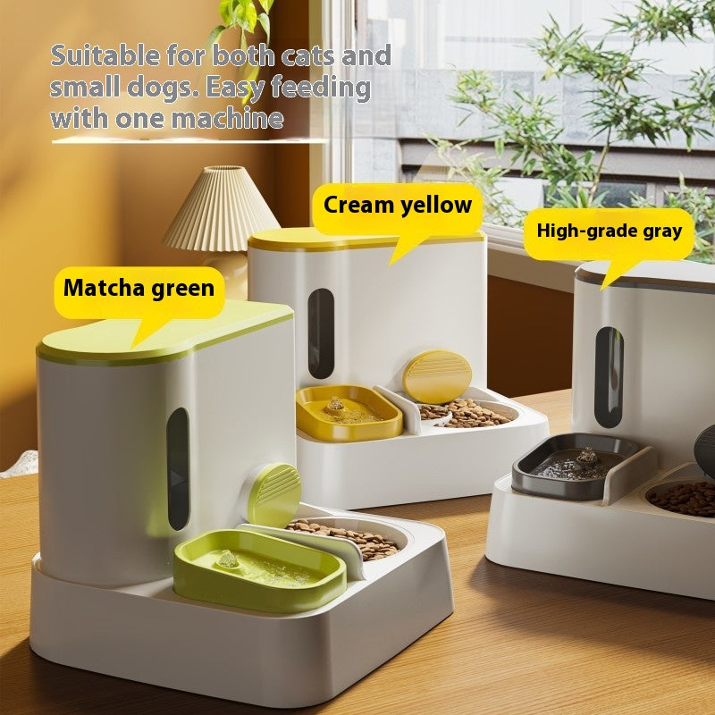 Automatic Cat Feeder Water Dispenser Double Bowl Set