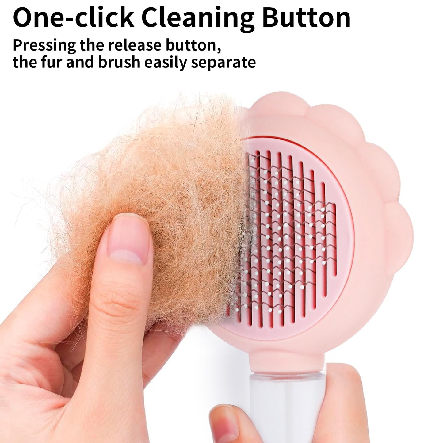 Self-Cleaning Spray Slicker Pet Grooming Brush With Release Button
