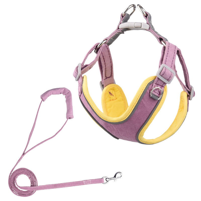 Adjustable Dog Harness with Comfortable Pet Leash Set