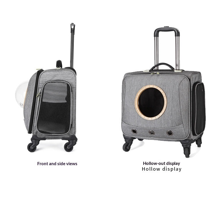 Portable Pet Travel Carrier with Universal Wheels