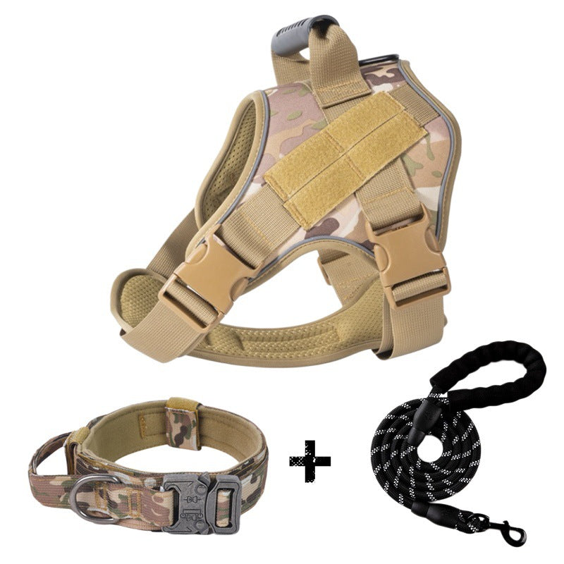 Breathable Tactical Dog Harness with Heavy Duty Leash Rope