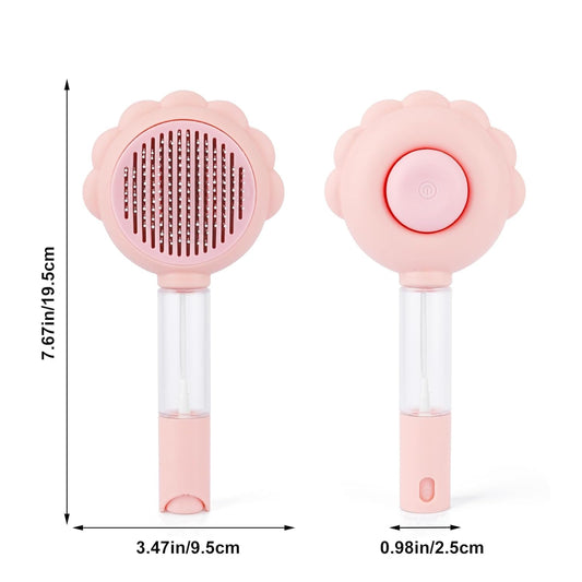 Self-Cleaning Spray Slicker Pet Grooming Brush With Release Button