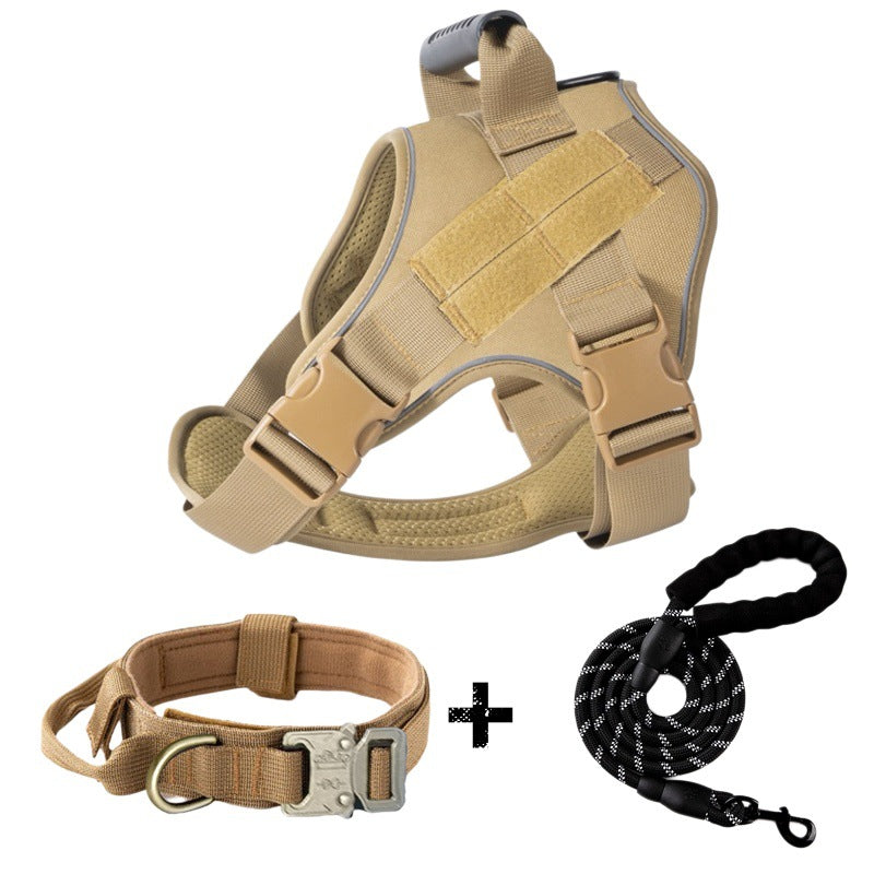 Breathable Tactical Dog Harness with Heavy Duty Leash Rope