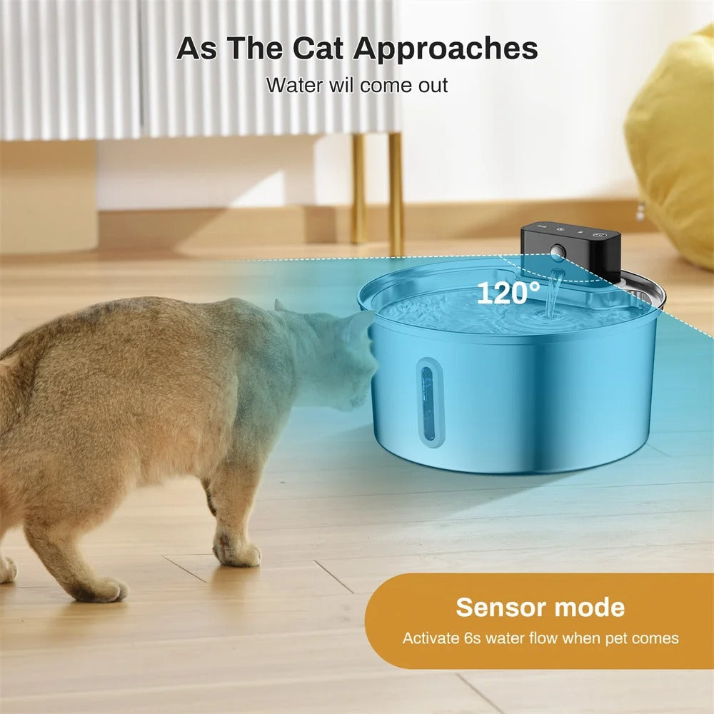 Wireless Smart Pet Water Dispenser Stainless Steel Automatic Fountain