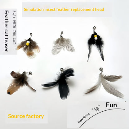 Cat Toy Feather Bell Replacement Head Attachment