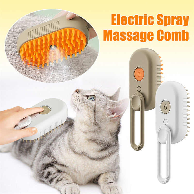3-in-1 Electric Steam Pet Grooming Massage Brush