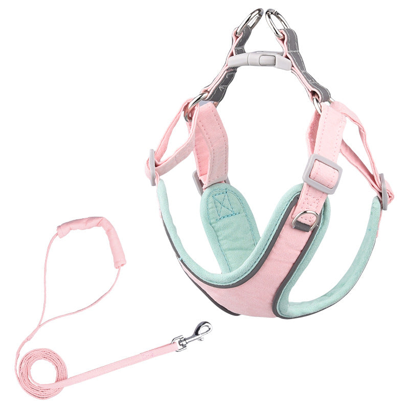 Adjustable Dog Harness with Comfortable Pet Leash Set