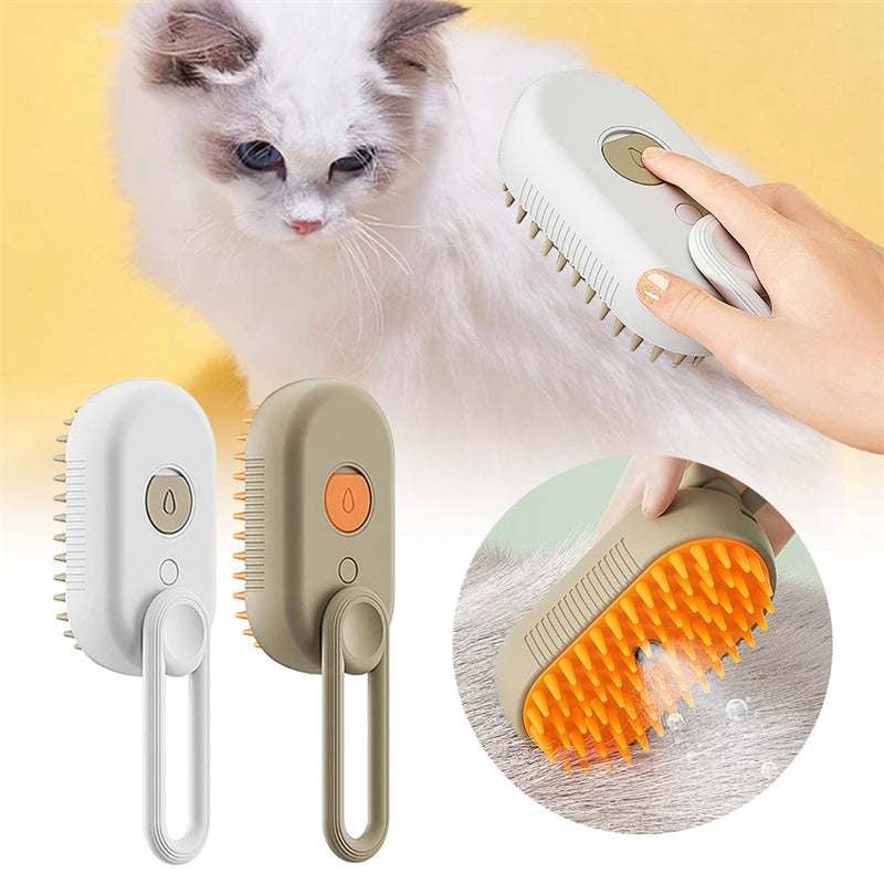 3-in-1 Electric Steam Pet Grooming Massage Brush