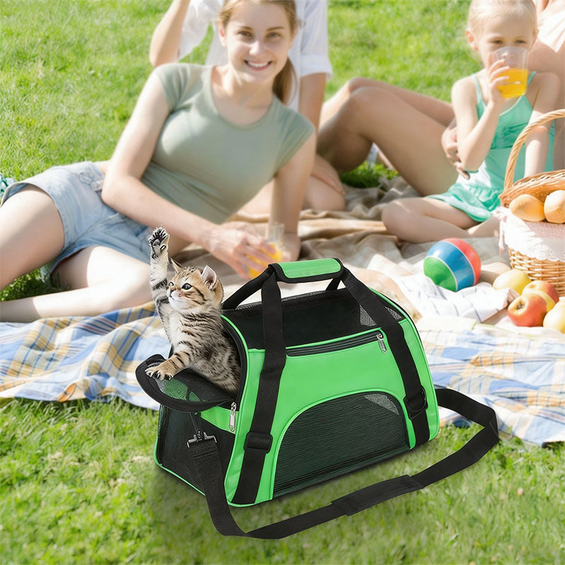 Foldable Expandable Pet Carrier Bag with Breathable Mesh
