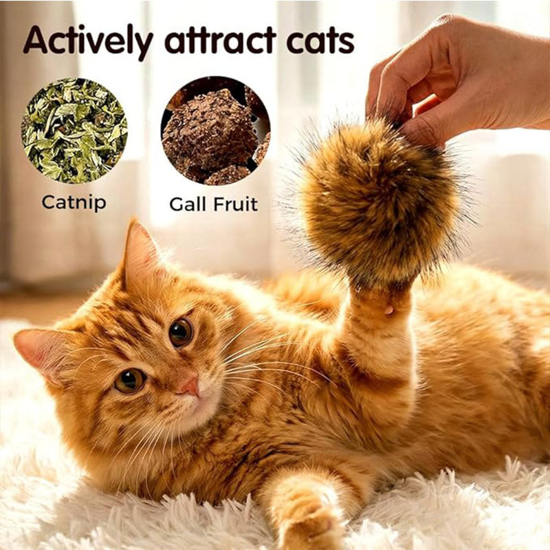 Rabbit Fur Ball Cat Enrichment Interactive Toy