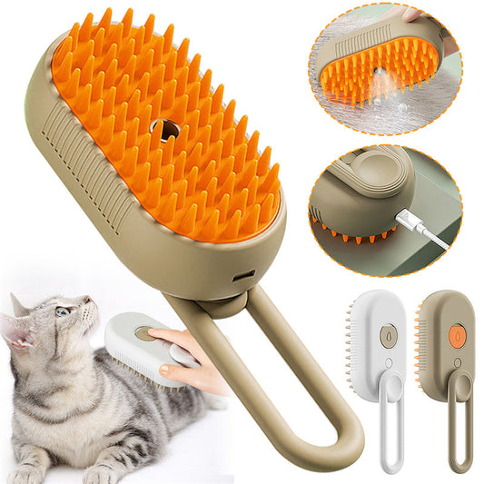 3-in-1 Electric Steam Pet Grooming Massage Brush