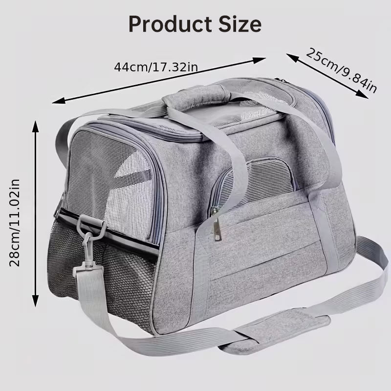 Foldable Expandable Pet Carrier Bag with Breathable Mesh