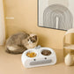 Duck Design Double Pet Feeding Bowl Food Water Tray