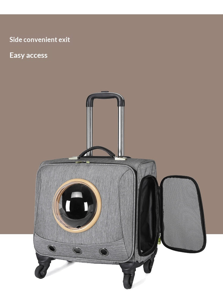 Portable Pet Travel Carrier with Universal Wheels