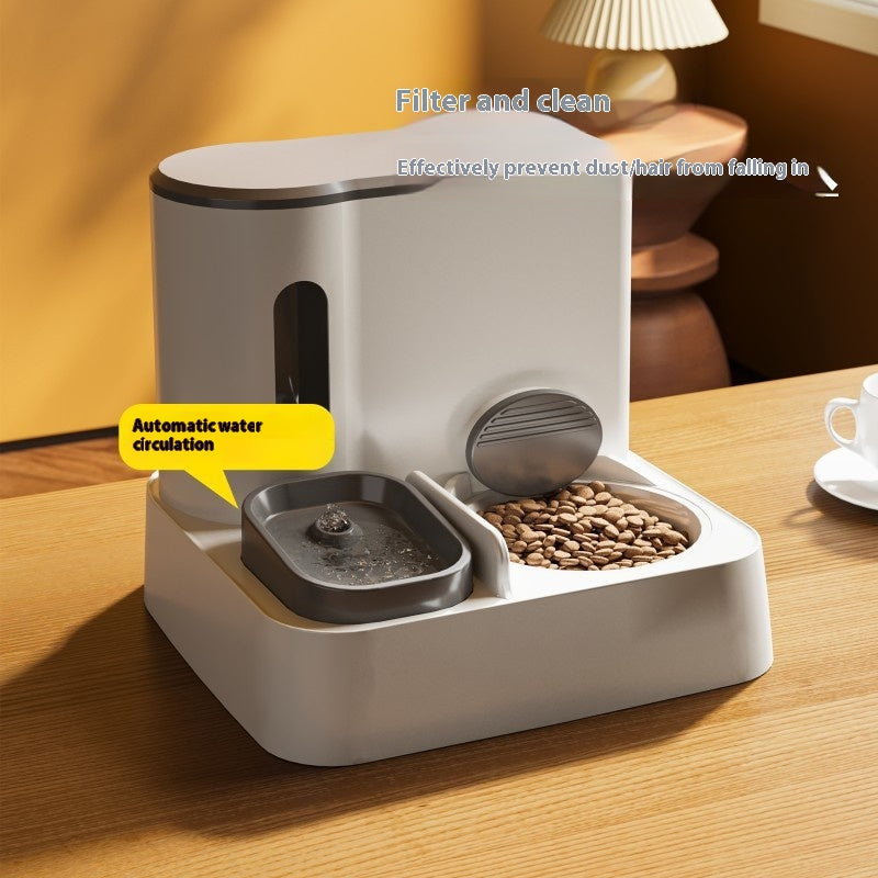 Automatic Cat Feeder Water Dispenser Double Bowl Set