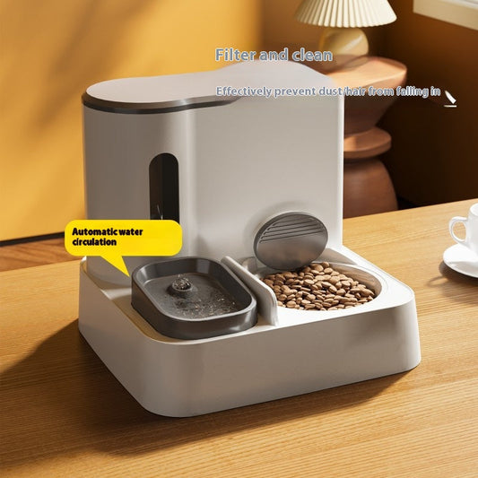 Automatic Cat Feeder Water Dispenser Double Bowl Set