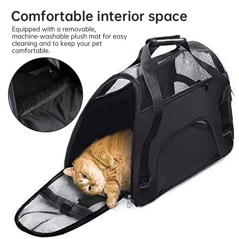 Foldable Expandable Pet Carrier Bag with Breathable Mesh