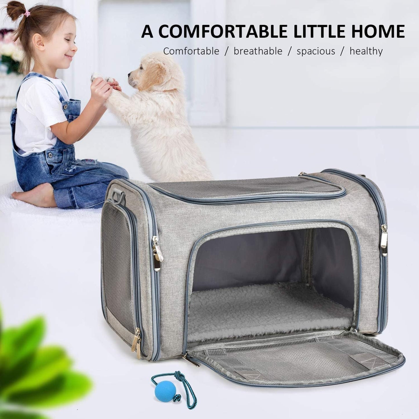 Soft Sided Collapsible Pet Carrier for Small Dogs Cats