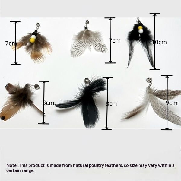 Cat Toy Feather Bell Replacement Head Attachment
