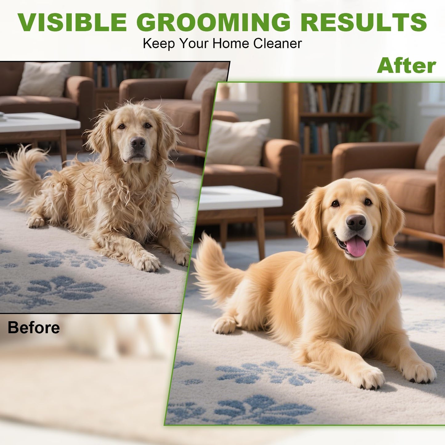 Double-Sided Dematting Comb for Dogs Cats Deshedding Grooming Tool