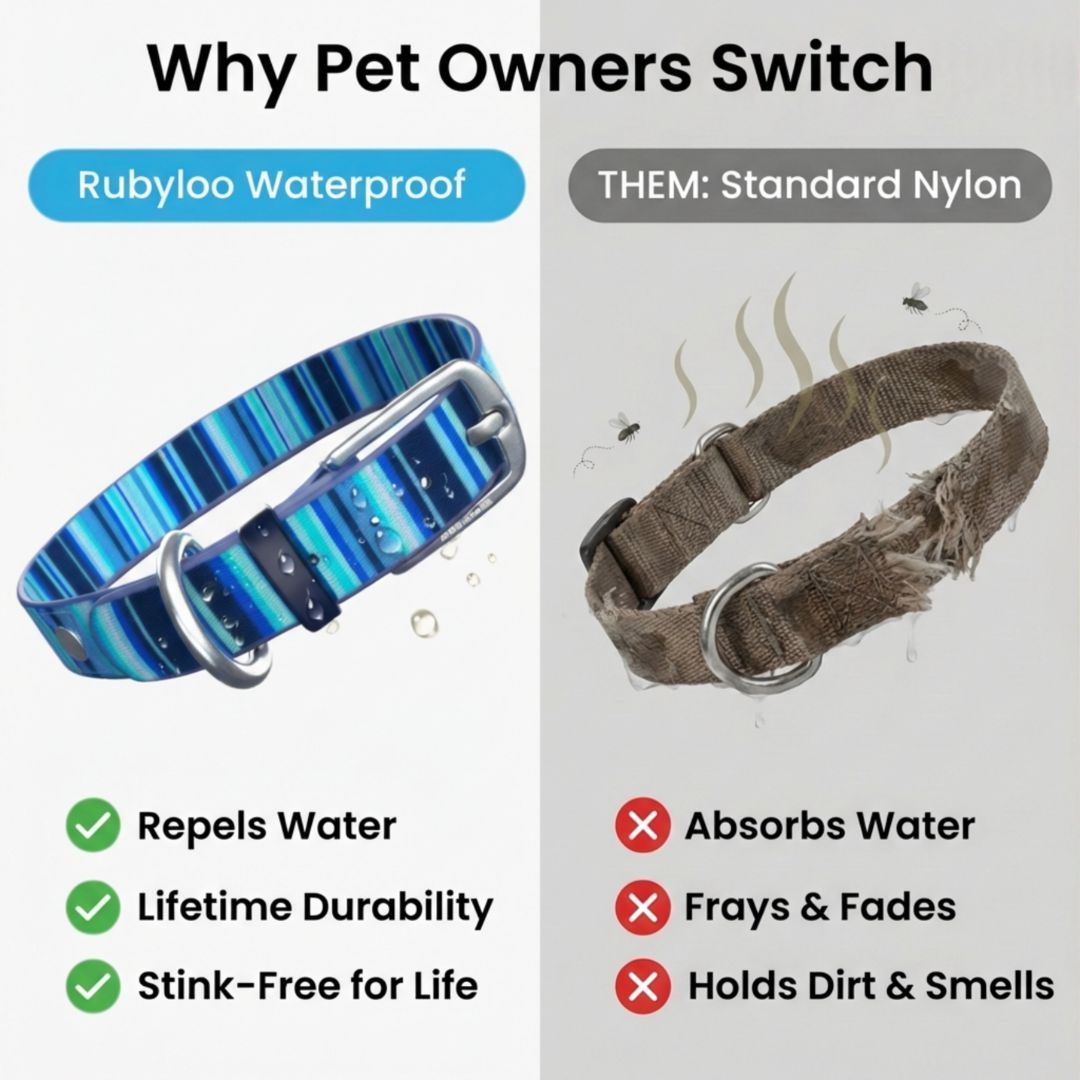Waterproof Washable Dog Collar Stink-Proof Durable Pet Accessory
