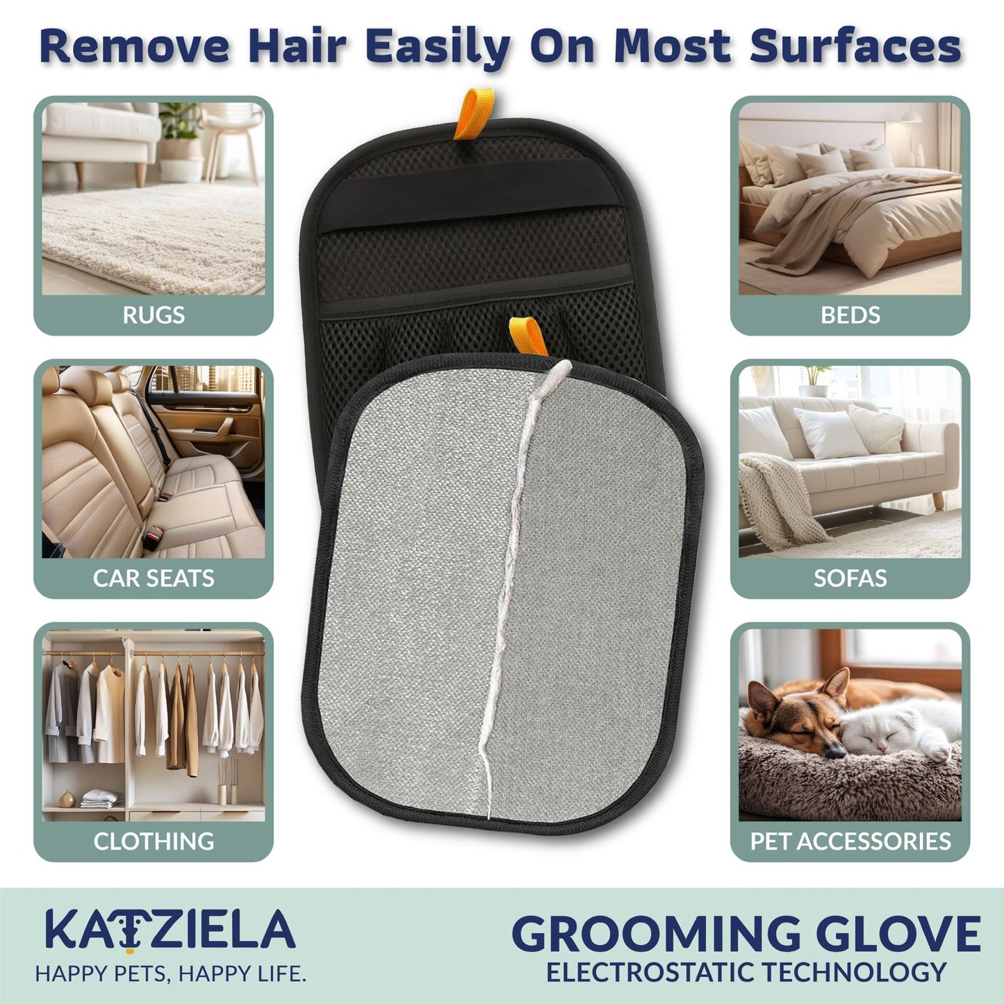 Reusable Pet Hair Remover Grooming Glove For Dogs Cats