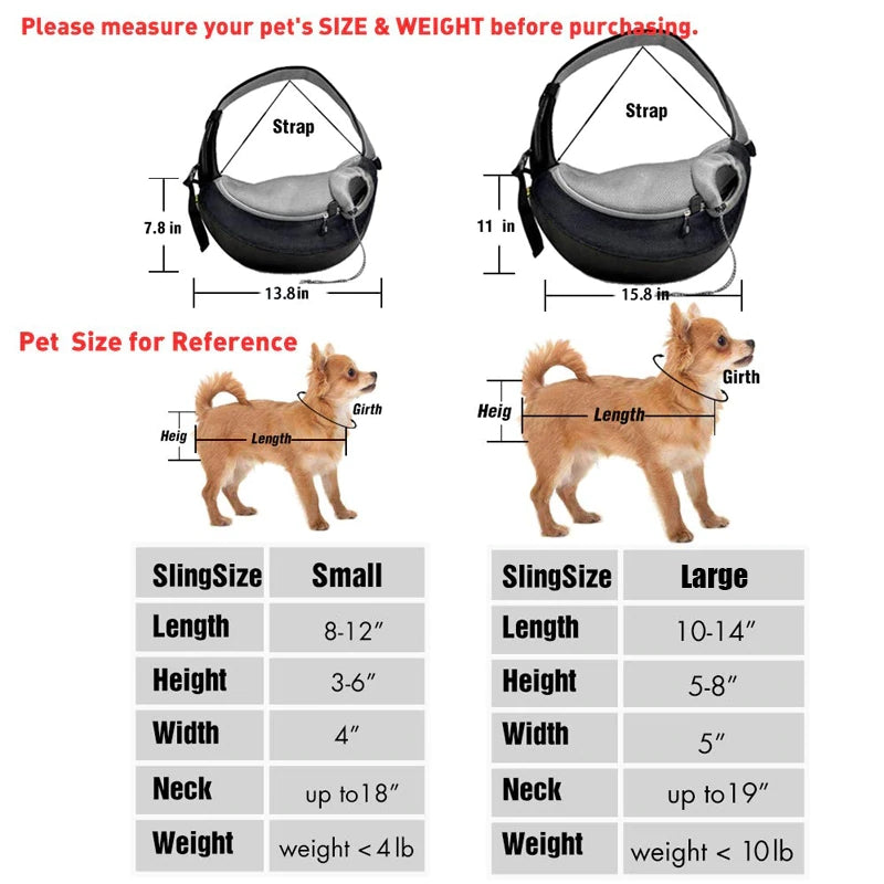 Breathable Pet Carrier Sling Handbag for Small Pets