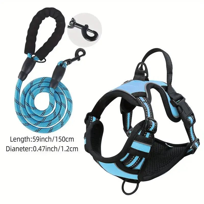 Reflective Service Dog Harness with Front Clip Handle