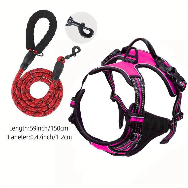 Reflective Service Dog Harness with Front Clip Handle