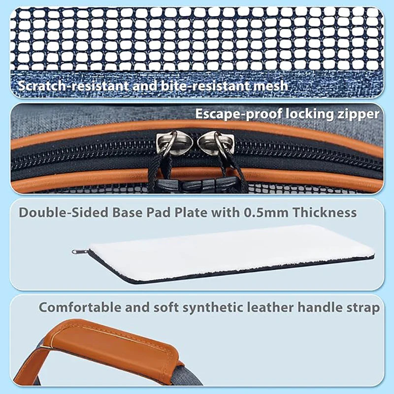 Anti-Collapse Pet Carrier Bag with Storage Pockets