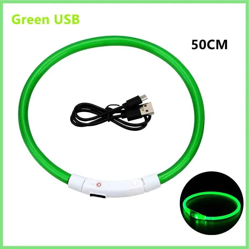 USB Rechargeable LED Dog Collar for Night Safety