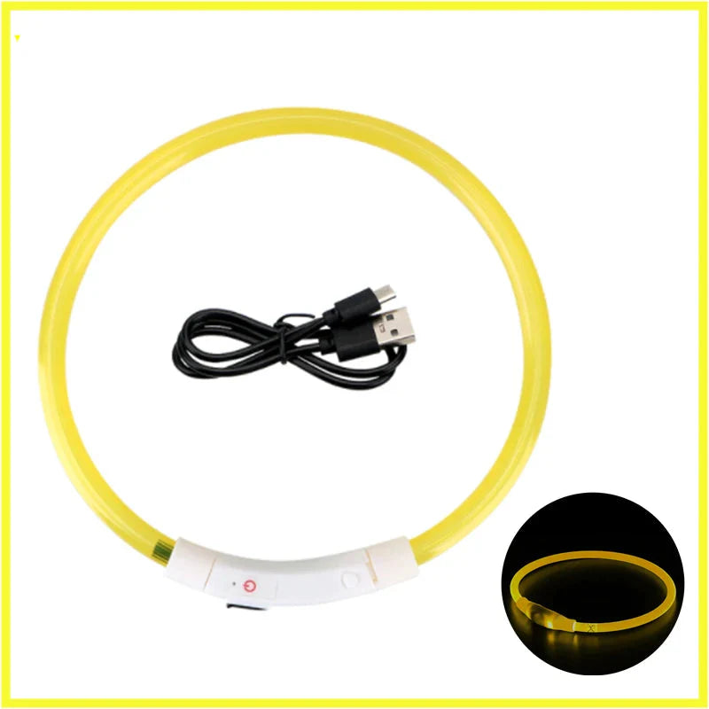 USB Rechargeable LED Dog Collar for Night Safety