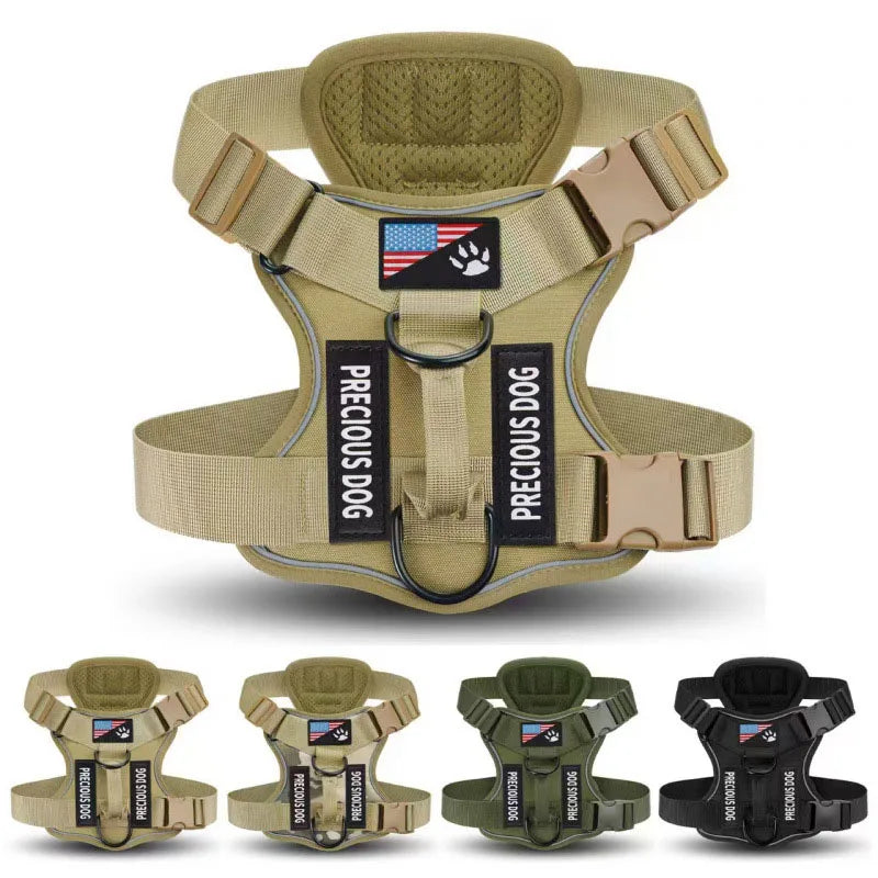 Tactical No-Pull Reflective Dog Harness Heavy Duty Vest
