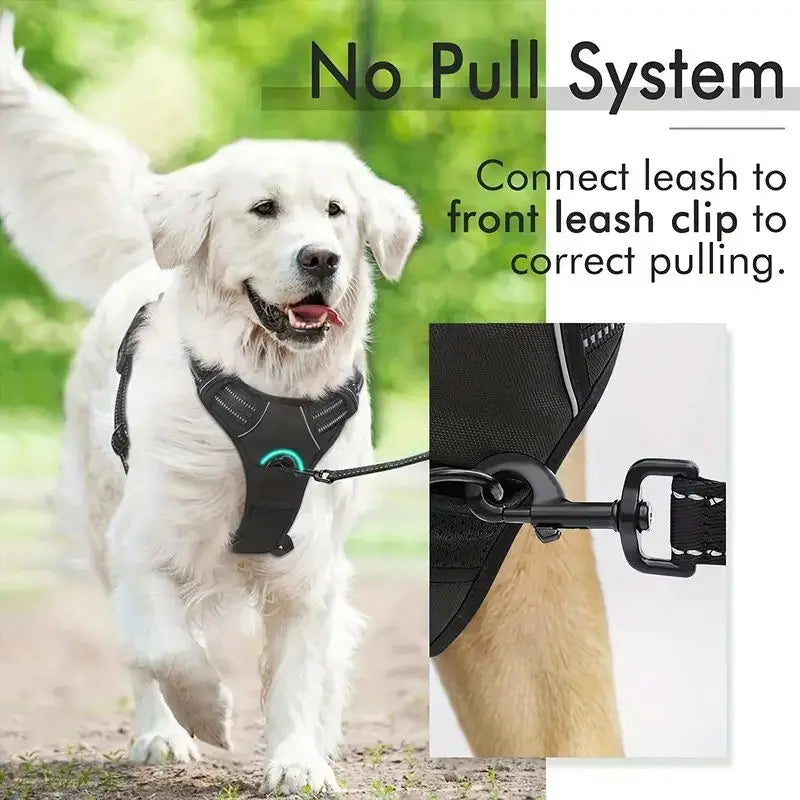 Reflective Service Dog Harness with Front Clip Handle