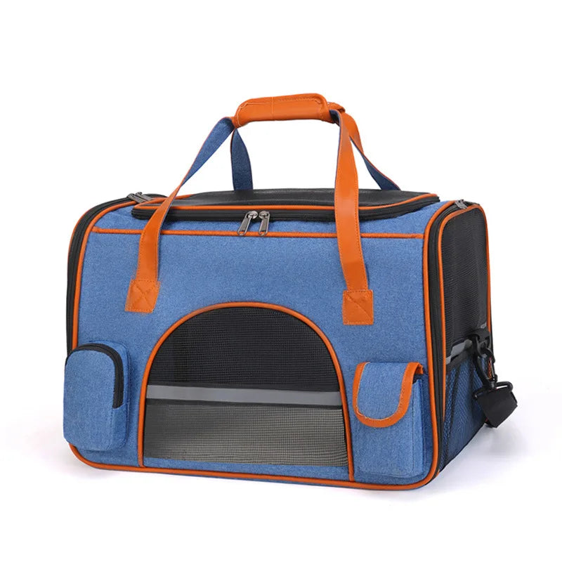 Anti-Collapse Pet Carrier Bag with Storage Pockets