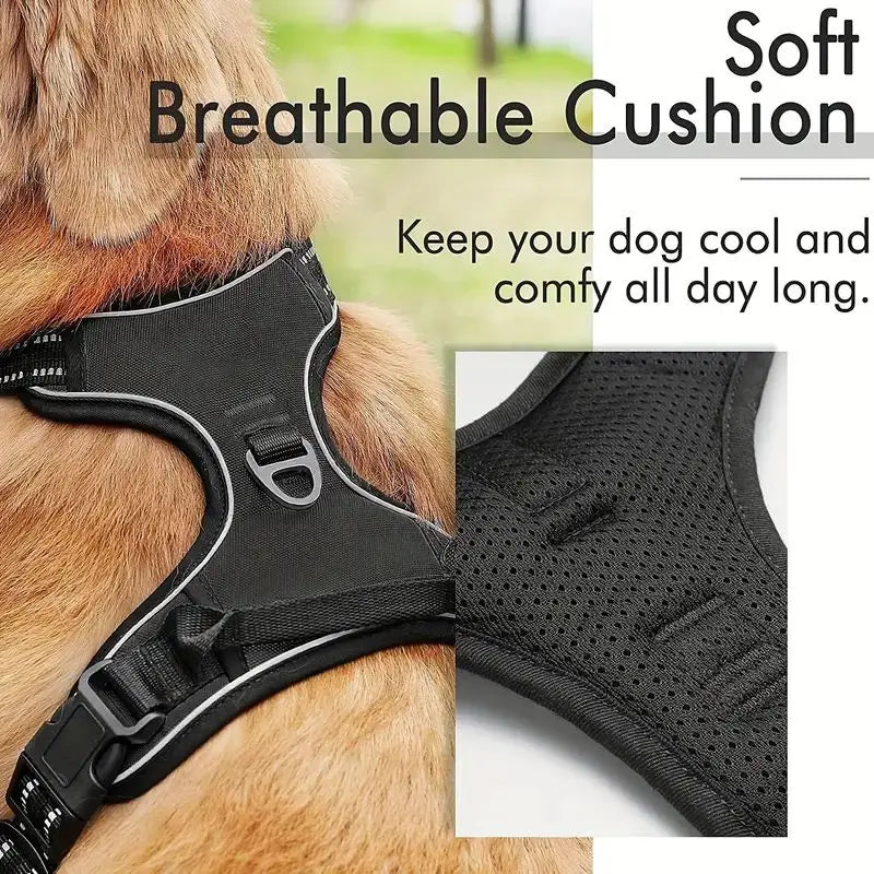 Reflective Service Dog Harness with Front Clip Handle