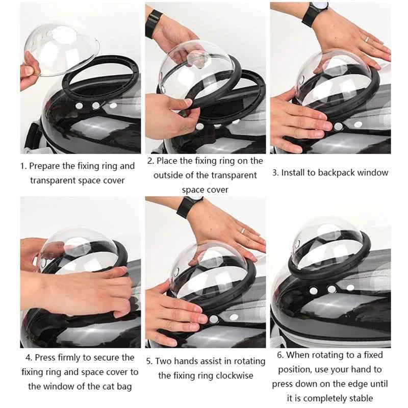 Space Capsule Pet Backpack Ventilated Travel Carrier Bag